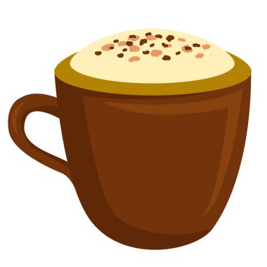 Kahve fincanı. Espresso modeli, tabak kenarında bardak, seramik çanak çömlek içinde sıcak içecek, sabah kafein aromalı içecek, reklam vektörü tek izole edilmiş illüstrasyon. 10.çizgi film tarzı, düz çizgi film tarzı.