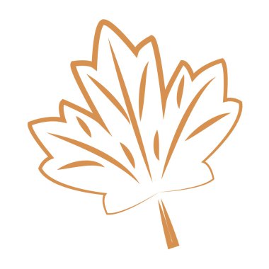 Vektör çizgisi soyut sonbahar yaprağı çiziyor. Asgari botanik doğal çevre kavramı. Ev dekorasyonu, poster, çanta, kumaş baskısı. Tek çizgi çizimi grafik vektör çizimi. Eps 10