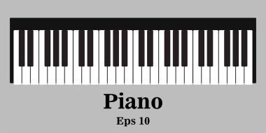 Gerçekçi piyano tuşları izole edilmiş. Octave. Piyano seti, piyano tasarımı, piyano ağı, piyano sanatı, piyano uygulaması, piyano ikonu, piyano tuşları, müzik ikonu. Vektör EPS10 illüstrasyonu.