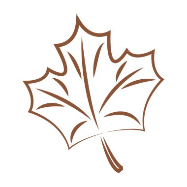 Vektör çizgisi soyut sonbahar yaprağı çiziyor. Asgari botanik doğal çevre kavramı. Ev dekorasyonu, poster, çanta, kumaş baskısı. Tek çizgi çizimi grafik vektör çizimi. Eps 10