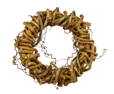 Sarmaşık kırsalı çelengi. Dalları bükülmüş çiçek dekoru. Boho tarzı vintage çelenk. Doğal kuru çember şekil elementi. Şeffaf olarak izole edildi, png