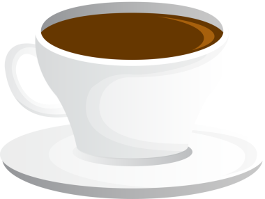 Kupa çayı, kahve ve sıcak içecekler. Çay zamanı. Kahve evi, yemek dağıtım siteleri ve restoranlar için tasarım elemanı. Minimalist düz stil çizim, png