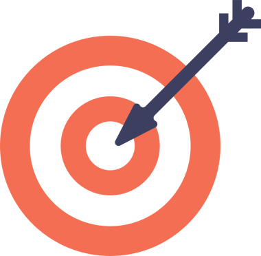 Soyut hedef simgesi. Pazarlama Hedefi ikonu. İş hedefi, gol. Şeffaf, png. kırmızı çizgili hedef.