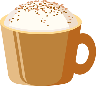 Kupa çayı, kahve ve sıcak içecekler. Çay zamanı. Kahve evi, yemek dağıtım siteleri ve restoranlar için tasarım elemanı. Minimalist düz stil çizim, png