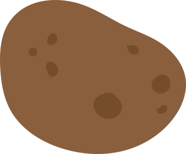 Patates sebze ikonu. Mobil konsept ve web tasarımı için düz tabela. Sembol, logo çizimi. Çizgi film tarzı. Şeffaf, png. Sebze salatası malzemeleri..