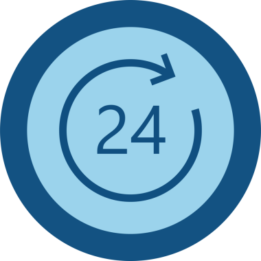 Çizgi simgesi ve 24 saat işareti. Bütün gün alışveriş, 24 saat hizmet, 24 saat destek. Satış konsepti. İş, hizmet, ticaret gibi konular için kullanılabilir. Şeffaf, png