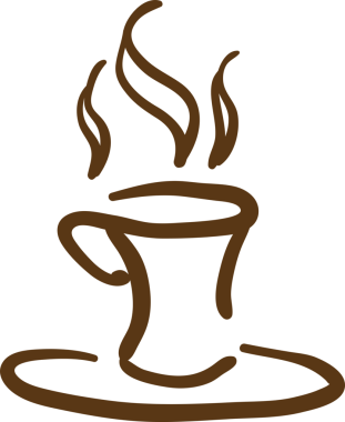 Soyut grafik karalama basit minimalist çizgi çizimi kahve demleme, kahve içeceği hazırlama. Kahve ikonu. Şeffaf kahve, png