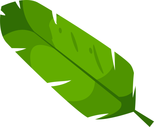 Yeşil bitki plajı elementi olarak yaz ormanından muz yaprakları. Tropik tatiller. Hawaii partisi için palmiye yaprakları şeffaf, png.çizgi film tarzı, düz stil üzerine aloha afiş eğreltiotu şablonu