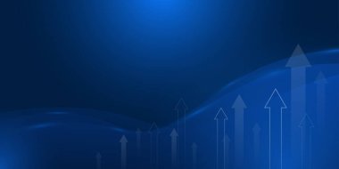 Finansal veri çizgileri ve koyu mavi iş teknolojisi geçmişi olan yukarı ok ve piyasa grafiği. Eps 10