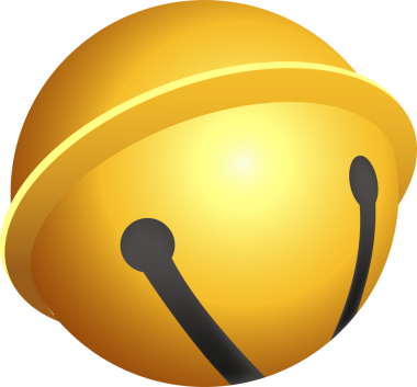 Çan şeffaf, png. Rozet, amblem, simge, çıkartma tasarımı ve çan endüstrisi için. Ziller çalıyor. Noel, Yeni Yıl.