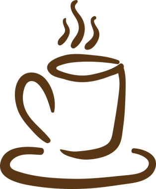 Soyut grafik karalama basit minimalist çizgi çizimi kahve demleme, kahve içeceği hazırlama. Kahve ikonu. Şeffaf kahve, png