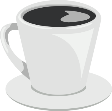 Kahve kupası kahvesi. Kahveli kupa. Espresso, cappuccino ve americano. Kafe, restoran afişi. Şeffaf, png. çizgi film tarzı, düz