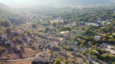 Fethiye 'nin terk edilmiş köyü olarak bilinen Kayaky' nin hava manzarası..