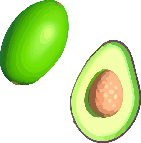 Vektorsymbol Der Avocado Avocadofrucht Flacher Ausführung Vektorillustration Vektorillustration — Stockvektor