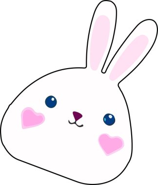 Komik, sevimli tavşan kafalı, küçük hayvan çizgi film çizimi. Vektör illüstrasyonu