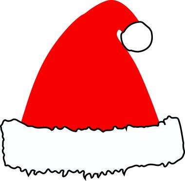 Noel Baba şapkası izole edilmiş. - Evet. Vektör illüstrasyonu