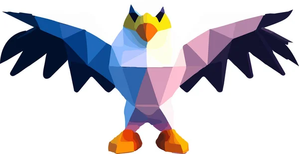 Eagle Low Poly Logo Icon Symbol Triangle Geometric Polygon ベクターイラスト — ストックベクタ