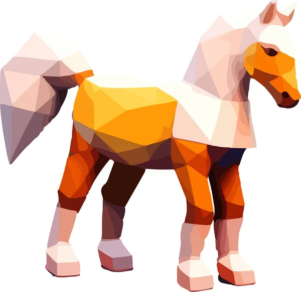 Polygonales Pferd Polygon Isoliertes Tier Vektorillustration Vektorillustration — Stockvektor