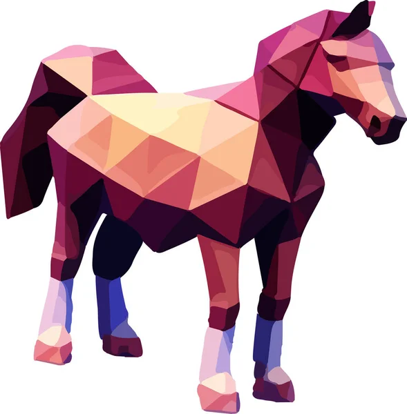 Polygonal Horse Polygon Isolated Animal Vector Illustration Vector Illustration — Stock Vector