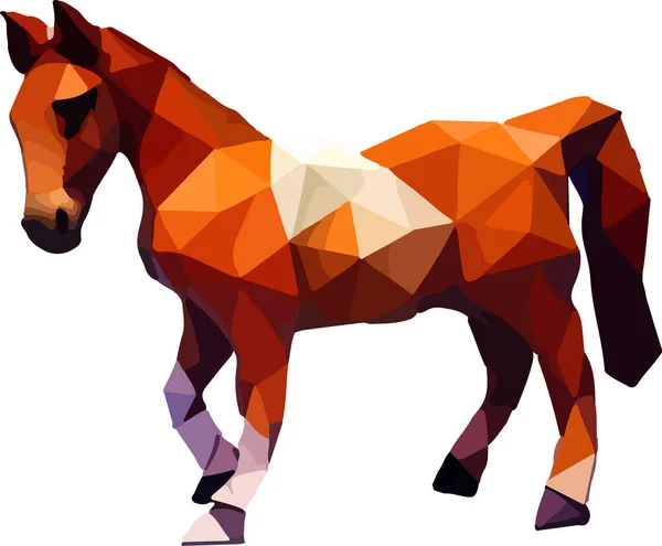 Багатокутний Кінь Багатокутник Ізольована Тварина Векторні Ілюстрації Векторні Ілюстрації — стоковий вектор