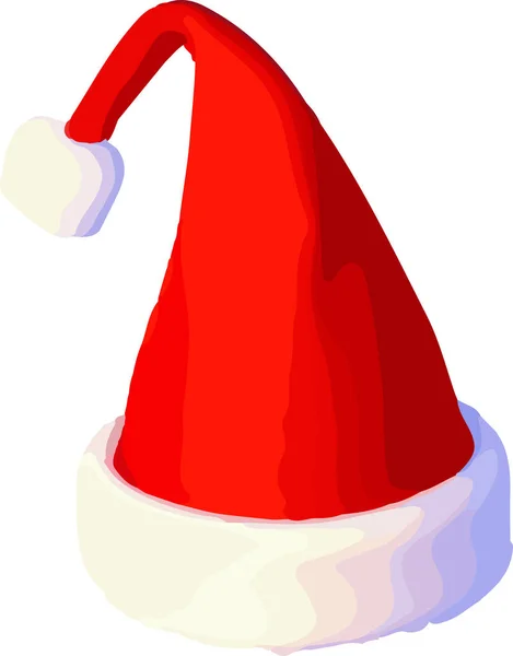 Cappello Natale Babbo Natale Isolato Illustrazione Vettoriale — Vettoriale Stock
