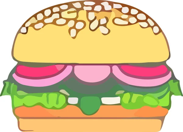 Burger Fast Food Vektorillustration Vektorillustration — Stockvektor