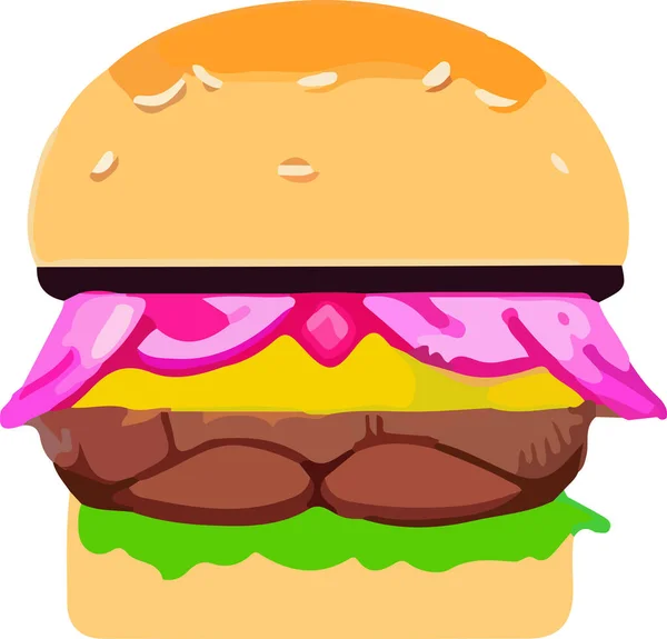 Burger Illustration Vectorielle Restauration Rapide Illustration Vectorielle — Image vectorielle