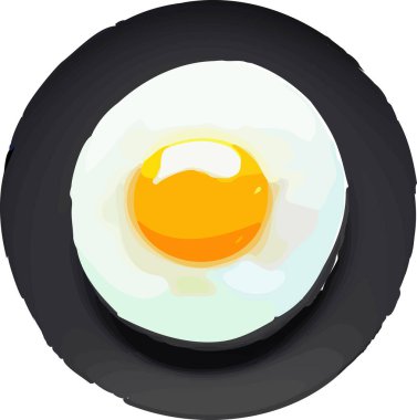 Düz renkli yumurta ikonu, katı arkaplan izole edilmiş. Taze kızarmış yumurta lezzetli mutfak yemeği. Vektör illüstrasyonu