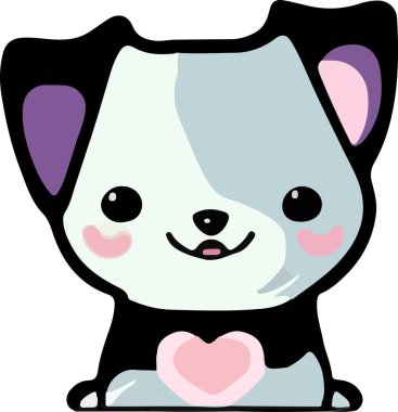 Şirin Shiba Inu köpeğinin vektör çizimi. Vektör illüstrasyonu