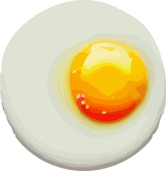 Fried Egg Icon Flat Color Style Isolated Solid Background Fresh — Stock Vector