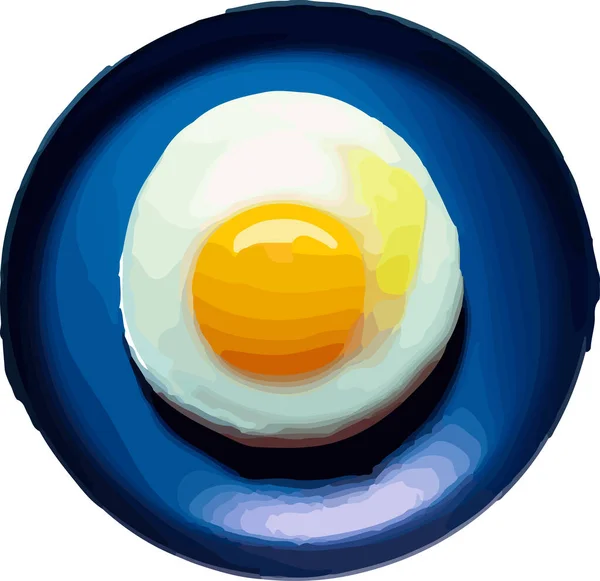Fried Egg Icon Mit Flacher Farbe Stil Isoliert Mit Solidem — Stockvektor