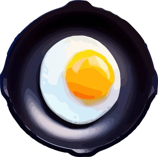 Τηγανητά Αυγά Εικονίδιο Επίπεδη Χρώμα Στυλ Απομονωμένο Στερεά Φόντο Φρέσκο — Διανυσματικό Αρχείο