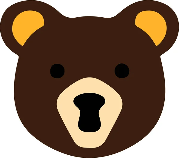 ベクトル内の単純なクマの頭のロゴ ベクターイラスト — ストックベクタ