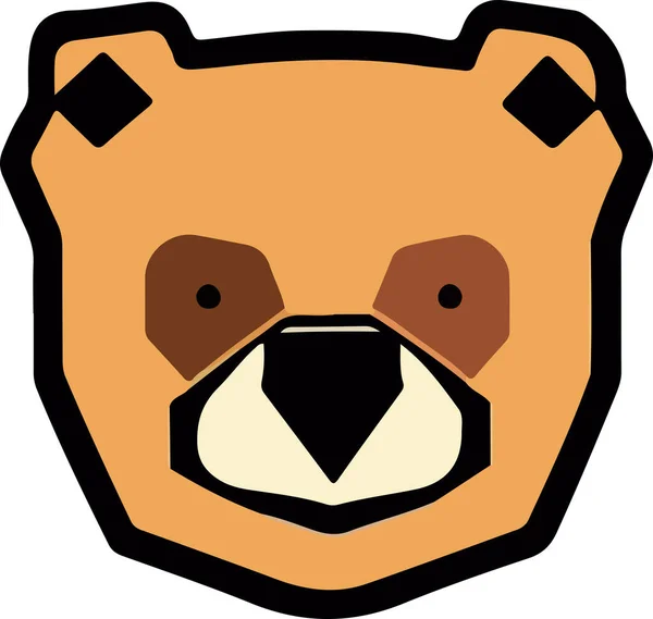 ベクトル内の単純なクマの頭のロゴ ベクターイラスト — ストックベクタ