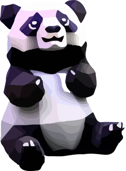 Vektor Low Poly Panda Illustration Vektorillustration — Stockvektor