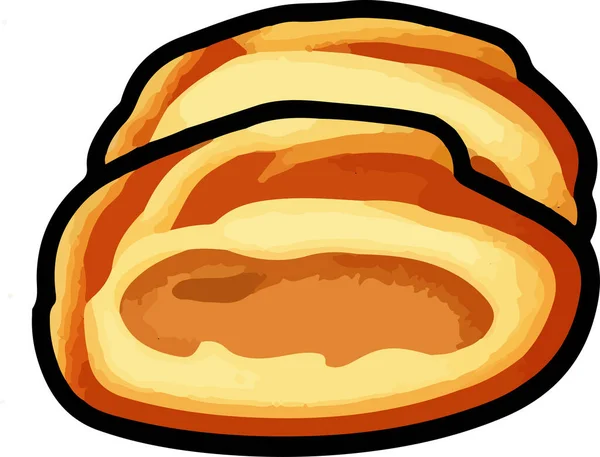 Ekmek Vektörü Beyaz Arkaplanda Ekmek Sembolü Vektör Illüstrasyonu — Stok Vektör