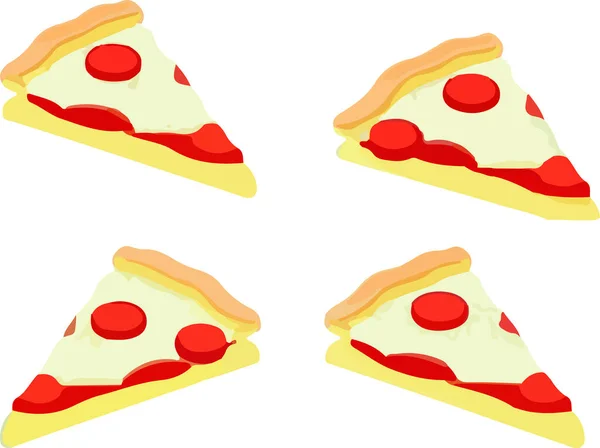 Ícone Pizza Isolar Pizza Pizza Fatia Ilustração Ilustração Vetorial — Vetor de Stock