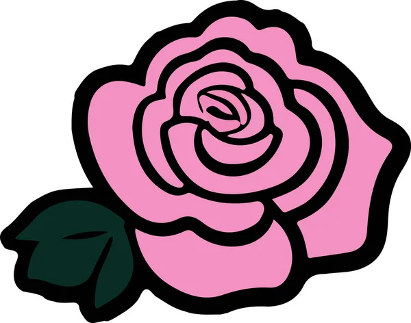 Icône Vectorielle Rose Sur Fond Blanc Illustration Vectorielle — Image vectorielle