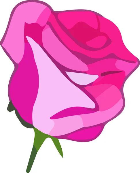 Icône Vectorielle Rose Sur Fond Blanc Illustration Vectorielle — Image vectorielle
