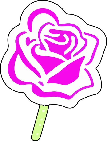 Icona Vettoriale Rosa Sfondo Bianco Illustrazione Vettoriale — Vettoriale Stock