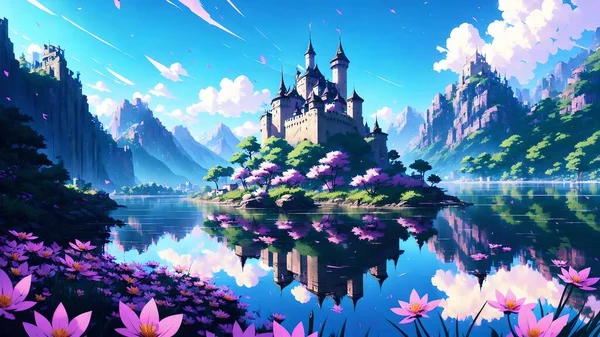 Güzel anime tarzı duvar kâğıdı. Ai ile üretildi. Yüksek kaliteli illüstrasyon