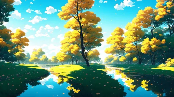 Güzel anime tarzı duvar kâğıdı. Ai ile üretildi. Yüksek kaliteli illüstrasyon