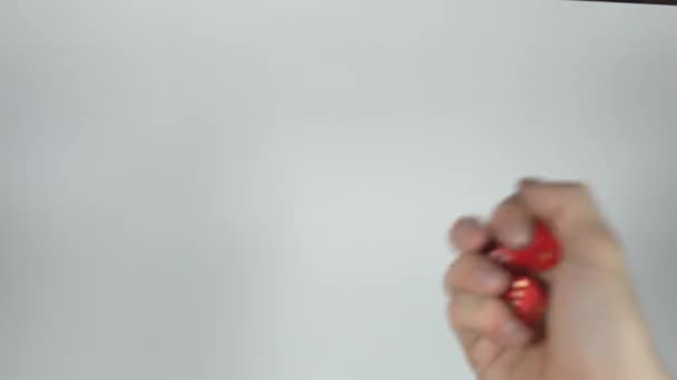 Падение Кости Прыгая Кубики Победу Счастливое Число — стоковое видео