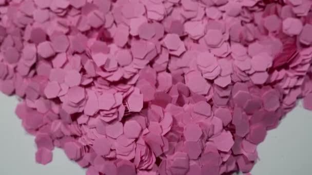 Roze Confetti Hart Moeders Dag Clip Romantische Valentijnsdag Video — Stockvideo