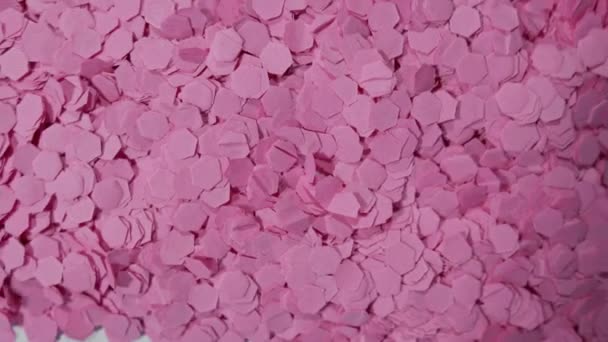 Roze Confetti Hart Moeders Dag Clip Romantische Valentijnsdag Video — Stockvideo
