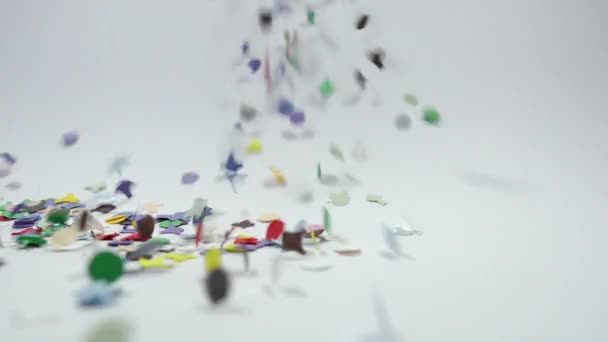 落下来的儿童生日派对粒子掉落夹 — 图库视频影像