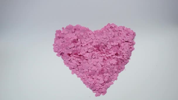 Różowy Konfetti Serce Matki Dzień Klip Romantyczny Walentynki Dzień Wideo — Wideo stockowe