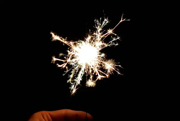 Explosión Año Nuevo Chispas Brillante Efecto Fiesta Chispeante —  Fotos de Stock