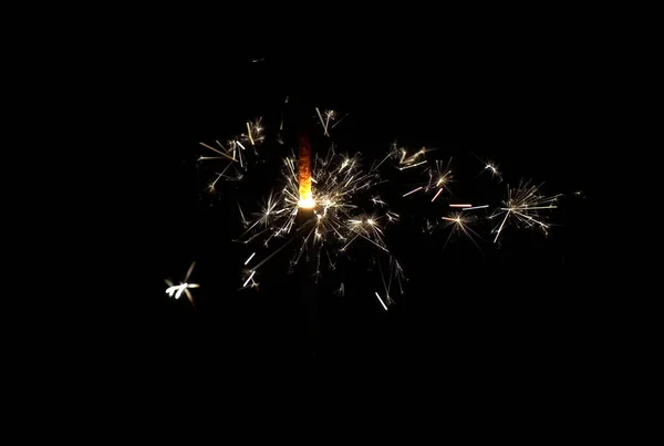 Shiny Sparkles New Year Fountain Sparkler — Stock Photo, Image