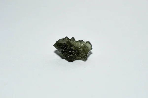 Pedra Moldavita Verde Meteorito Mineralogia Cristal Checo — Fotografia de Stock
